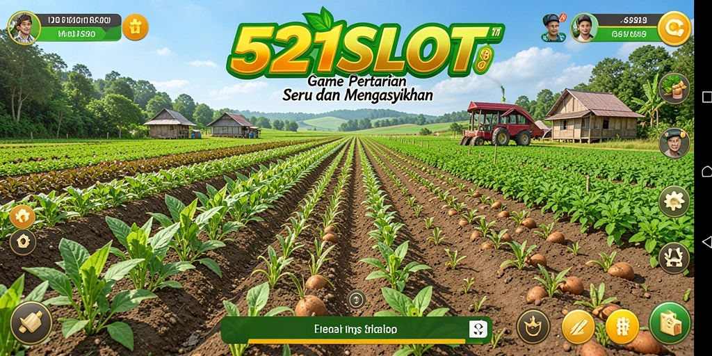 Tampilan gameplay 531SLOT dengan peternakan yang indah dan aktivitas seru.