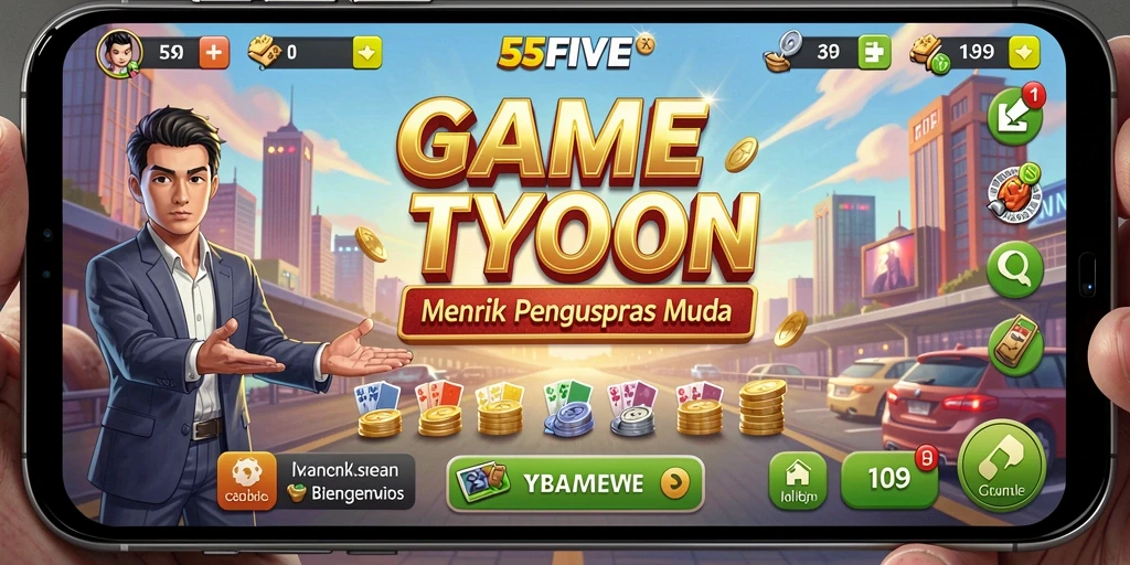 Gameplay menarik 55FIVE terlihat dalam aksi bisnis yang strategis.
