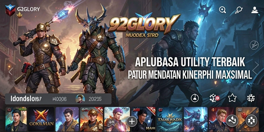 Tampilan antarmuka 92GLORY yang intuitif dan informatif.