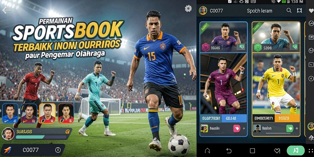Tampilan utama aplikasi C0077 menampilkan berbagai pilihan taruhan olahraga.