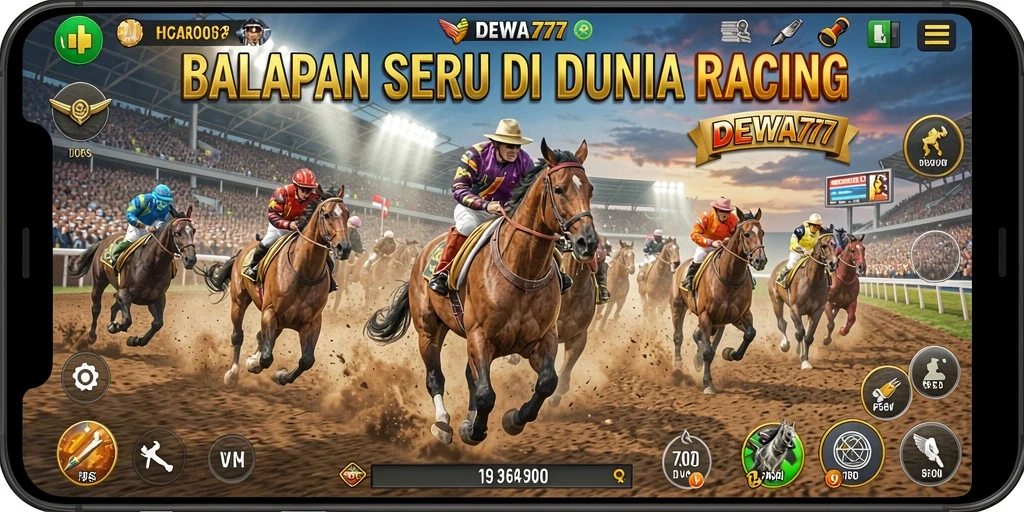 Tampilan menarik dari gameplay balap di DEWA777.