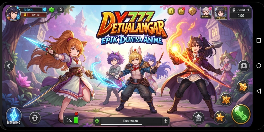 Gameplay DY777 yang menampilkan aksi karakter Anime yang menarik