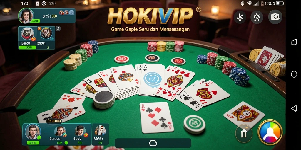 Tampilan gameplay seru dari HOKIVIP dalam permainan Gaple.