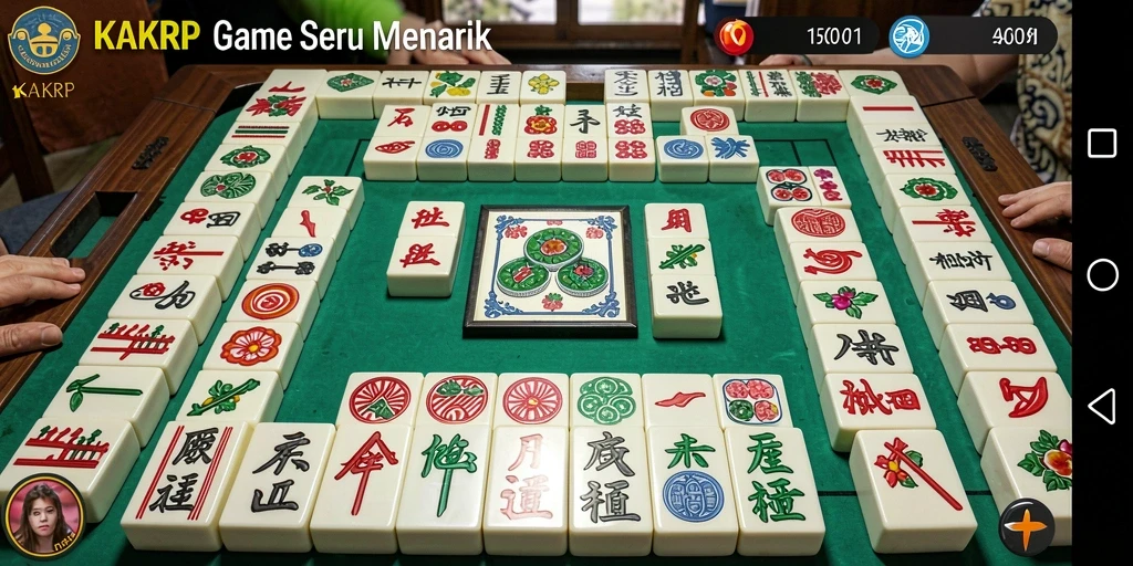 Screenshot gameplay KAKRP menampilkan serunya bermain Mahjong.