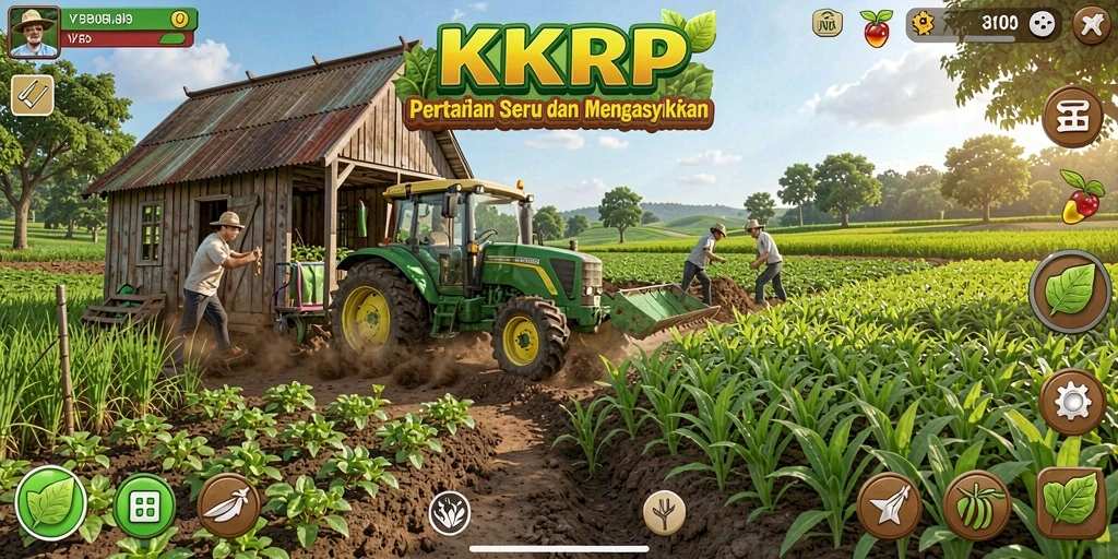 Tangkapan layar KKRP menunjukkan aksi bertani yang dinamis dan seru.