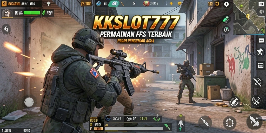 Tampilan gameplay dinamis KKSLOT777 dengan aksi tembak-menembak yang mendebarkan.
