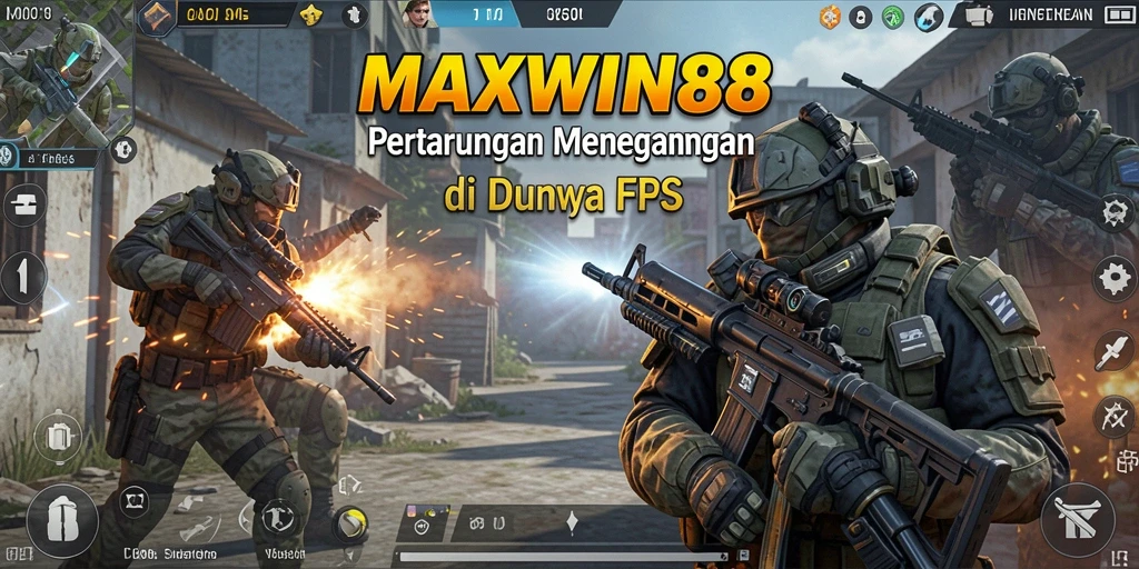 Gameplay seru dalam MAXWIN88 dengan aksi tembak-tembakan intens.