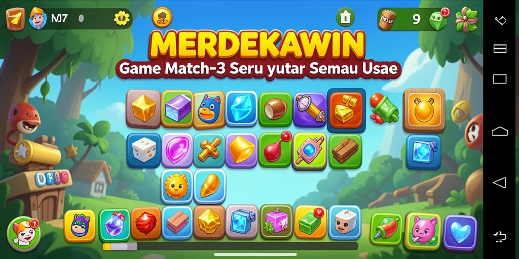 Screenshot gameplay MERDEKAWIN dengan tampilan grafis yang menarik.