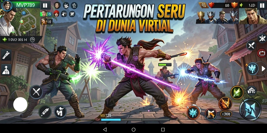 Tampilan gameplay seru dari pertarungan di MVP789 yang mendebarkan.