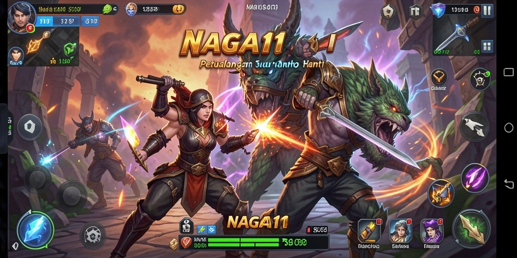 Screenshot utama NAGA11 menunjukkan aksi bertempur yang mendebarkan.