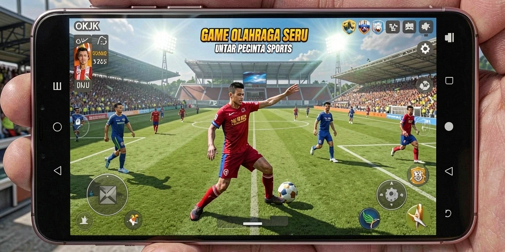 Tampilan gameplay OKJK yang menampilkan pertandingan olahraga yang seru.