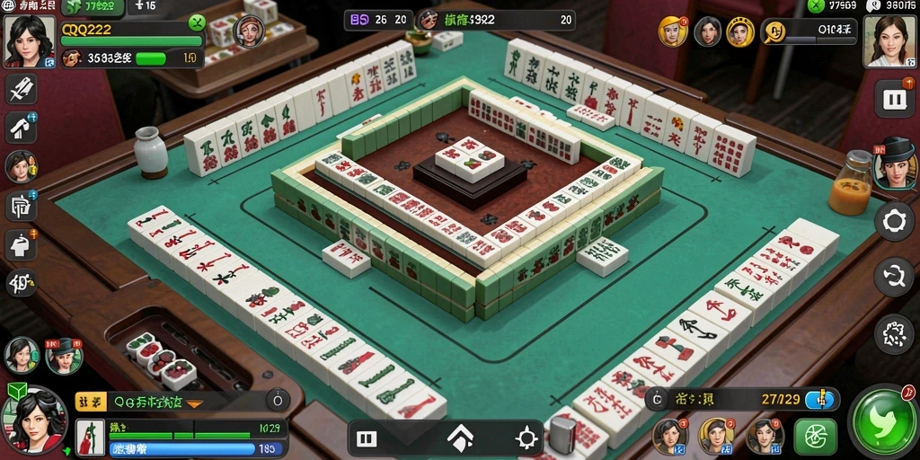 Tampilan gameplay Mahjong yang menarik di QQ222.