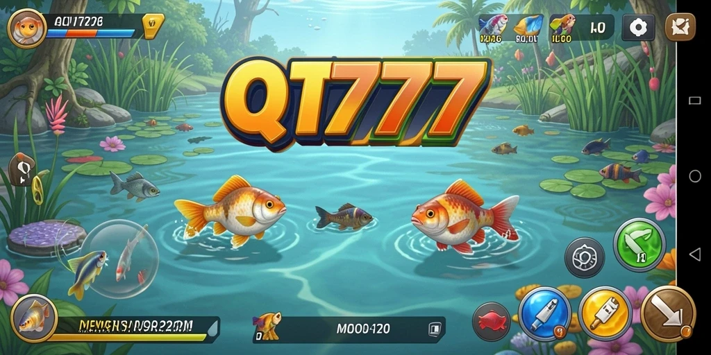 Tampilan gameplay QT777 yang penuh aksi dan petualangan memancing.