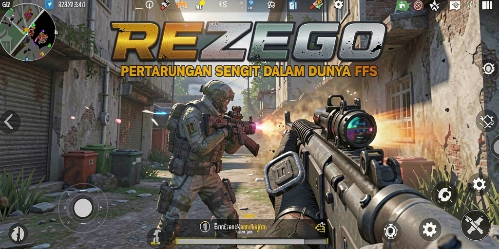 Tampilan gameplay REZEGO yang menegangkan dan penuh aksi.