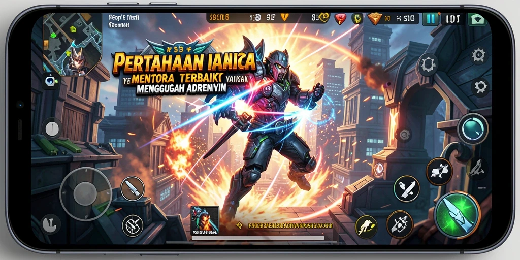 Screenshot S13 menampilkan aksi menara bertahan dari gelombang musuh.