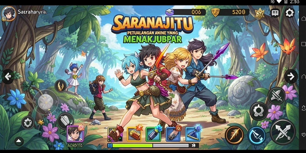 Tampilan gameplay SARANAJITU yang menarik dan penuh warna.