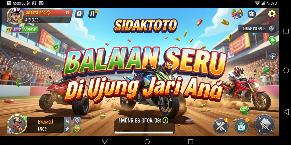 Tampilan gameplay balapan yang seru dan menegangkan di SIDAKTOTO.