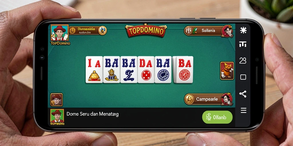 Screenshot utama dari gameplay seru di TOPDOMINO.