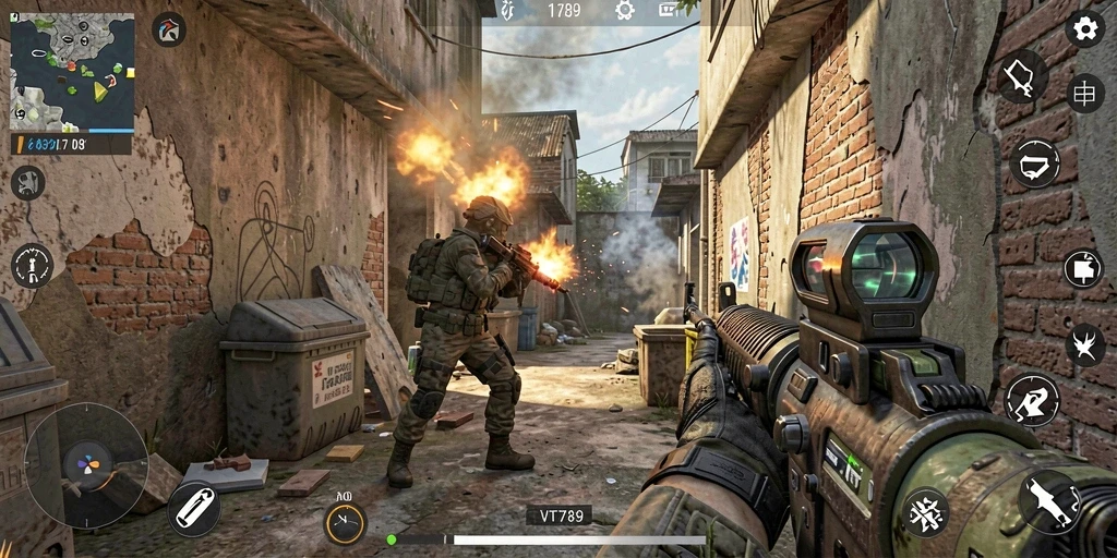 Gameplay menegangkan dari VT789 dengan aksi tembak-menembak yang intens.
