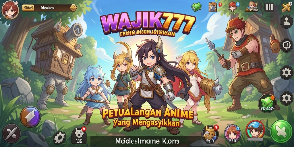 Screenshot gameplay dari WAJIK777 menampilkan karakter anime dalam aksi.