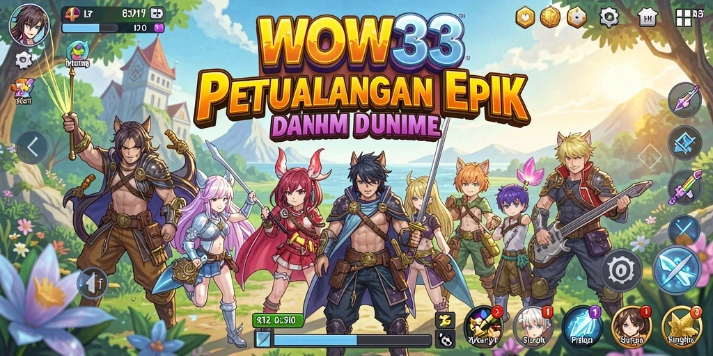 Tampilan gameplay WOW33 dengan karakter Anime yang menakjubkan.